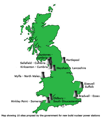 map of nuclear new build