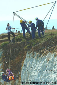 A cliff rescue