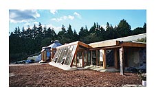 The Earthship is constructed from largely sustainable materials